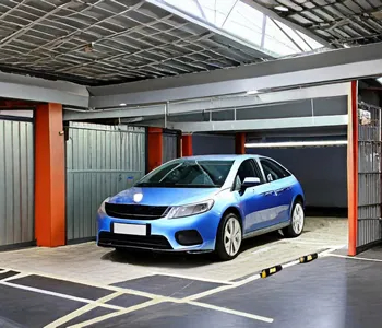 Illustration of covered parking or vehicle storage